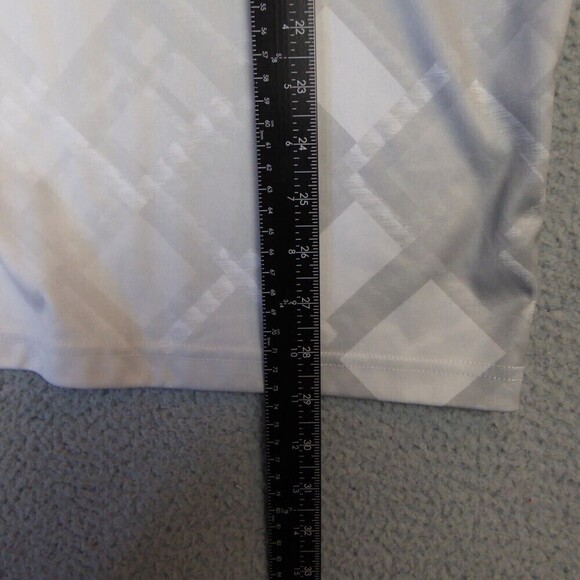 PGA Tour Shirt  Men's Large White Gray Pro Series Polo Short Sleeve Athletic Fit - Picture 7 of 10